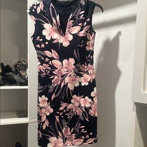 Connected Apparel Pink Floral Midi Dress